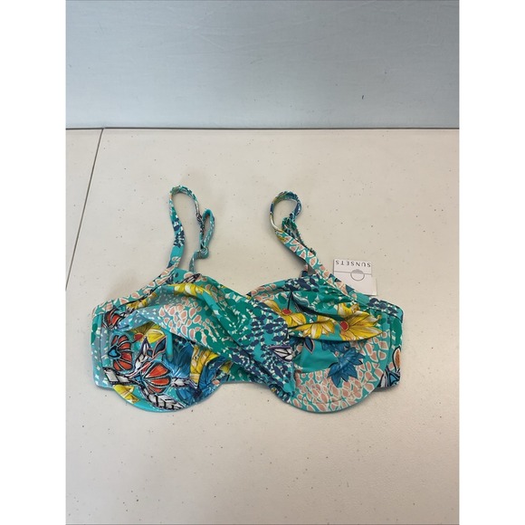 Sunsets Aqua Reef  Underwire Unpadded Top Size 34E/32F/30G New - Picture 1 of 8